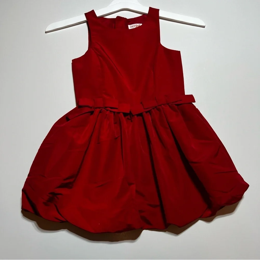 NWT Cat & Jack Red Sleeveless Party Dress for Girls- XS 4/5